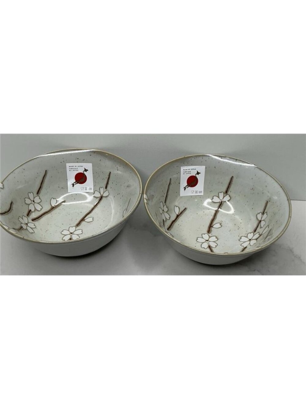 2Made In Japan Small Rice Soup Bowls Ceramic Soushun Sakura Cherry Blossoms 10oz